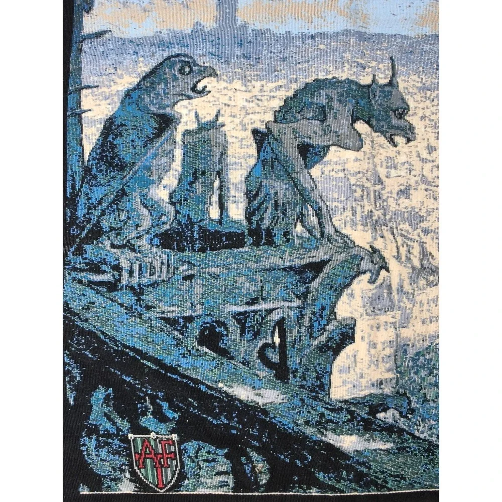 Vintage 1992 French Tapestry Gargouiles Point d'Aubusson Limited Ed 29/200 Paris